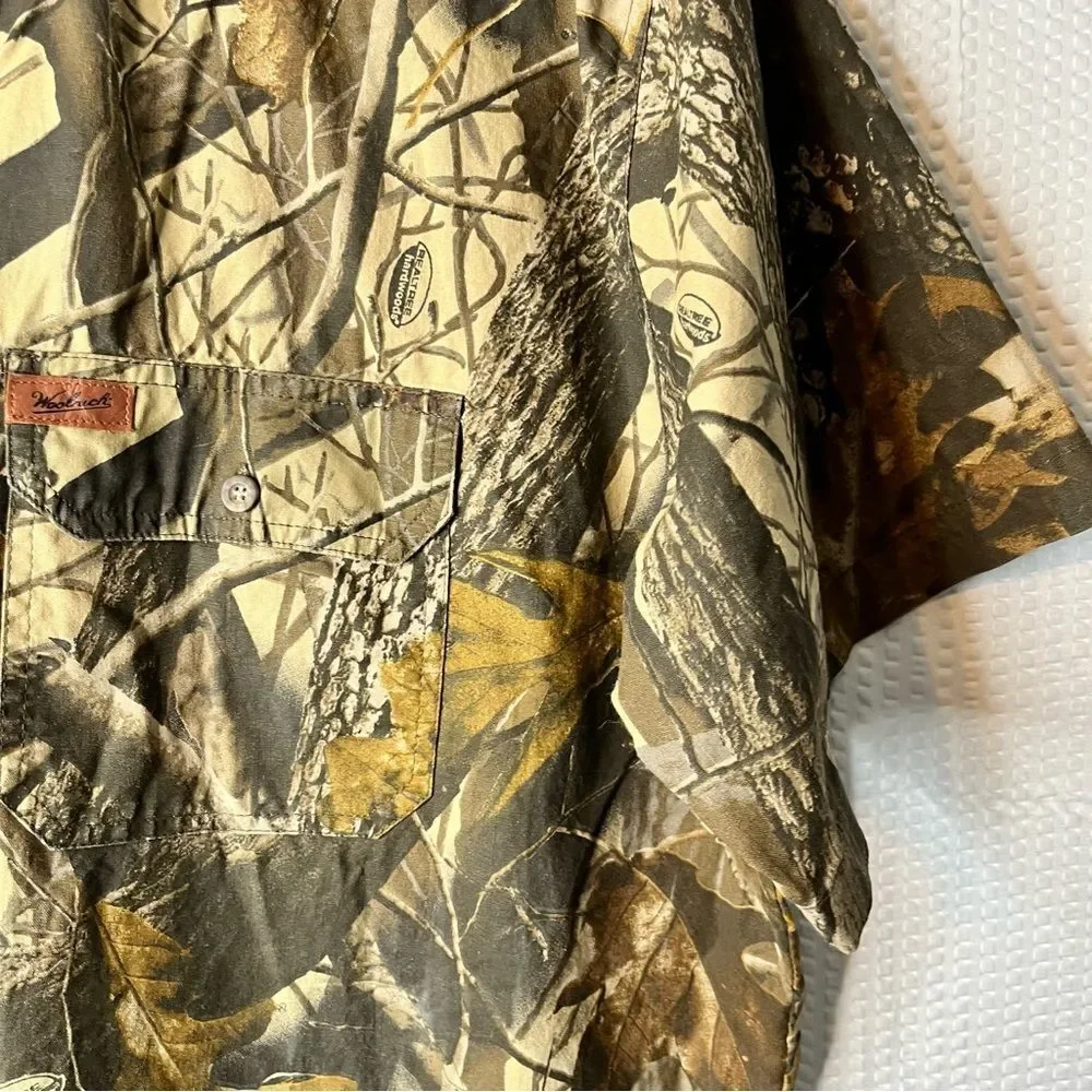 Woolrich RealTree Hardwood Camo Button Down Shirt Size XL